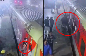 कानपूर रेल्वे स्टेशनवर महिलेला जीवदान; गतीमान रेल्वेतून उडी मारल्यावर तत्पर पोलिसांनी केली जीव वाचवण्याची शौर्यदाखल.