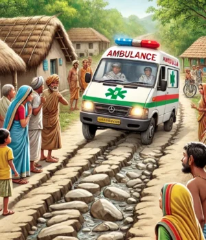 हार्ट अटॅकने मृत्यू झाल्याचा दावा; पार्थिव घेऊन जाणारी ॲम्बुलन्स खड्ड्यात आदळली आणि आजोबा जिवंत झाले! कुटुंबीयांच्या दाव्याने खळबळ