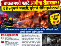 वाकडमध्ये पहाटे आगीचा रौद्रावतार !६ ते ७ दुकाने जळाली; सुदैवाने जीवितहानी टळली.